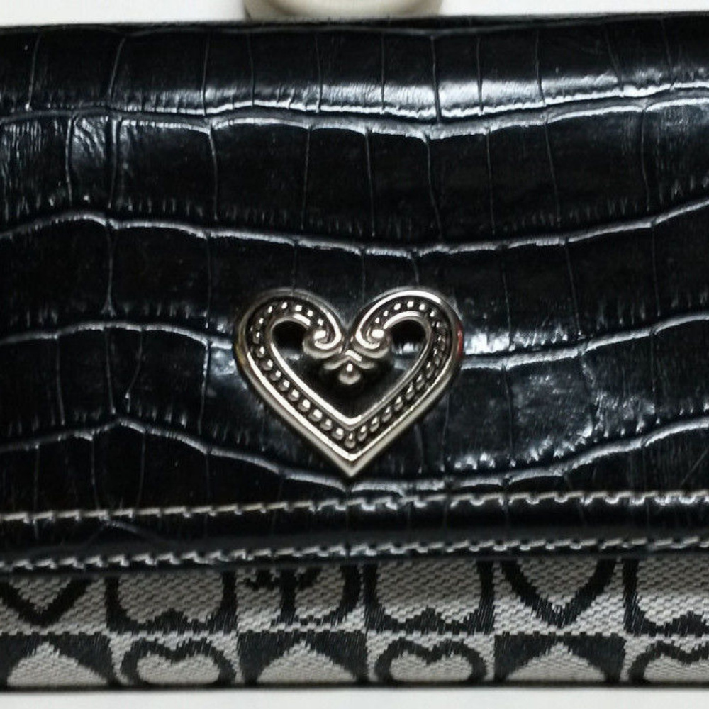 Black Gray Heart Clutch Purse Wallet